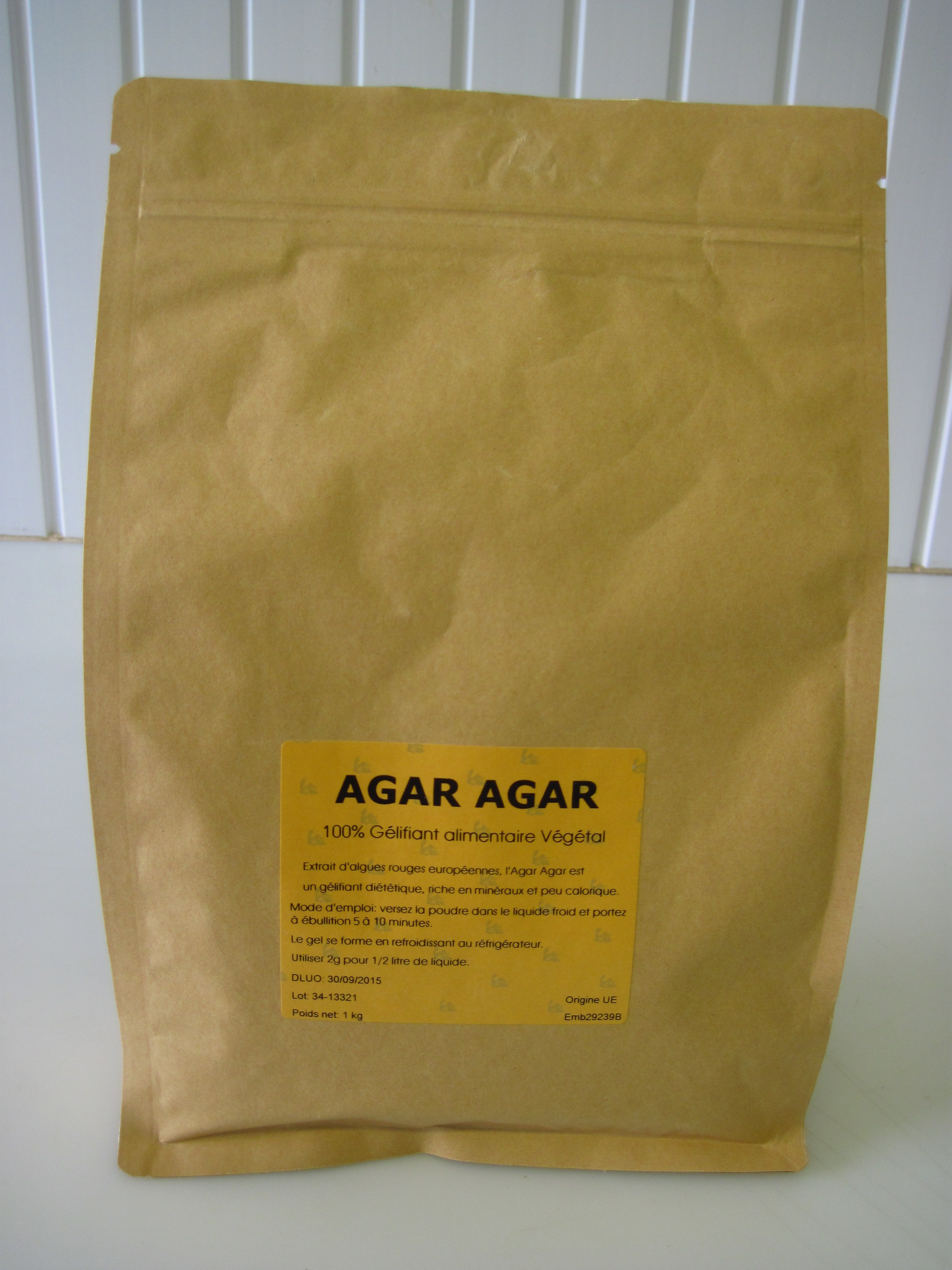 Agar agar poudre Vegan 1kg coupe faim gélifiant naturel vente par Escale  Sensorielle - Escale Sensorielle